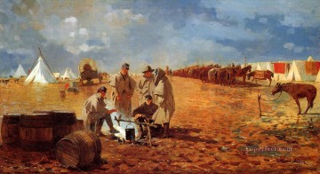  aka Painting - A Rainy Day in Camp aka Camp near Yorktown Realism painter Winslow Homer